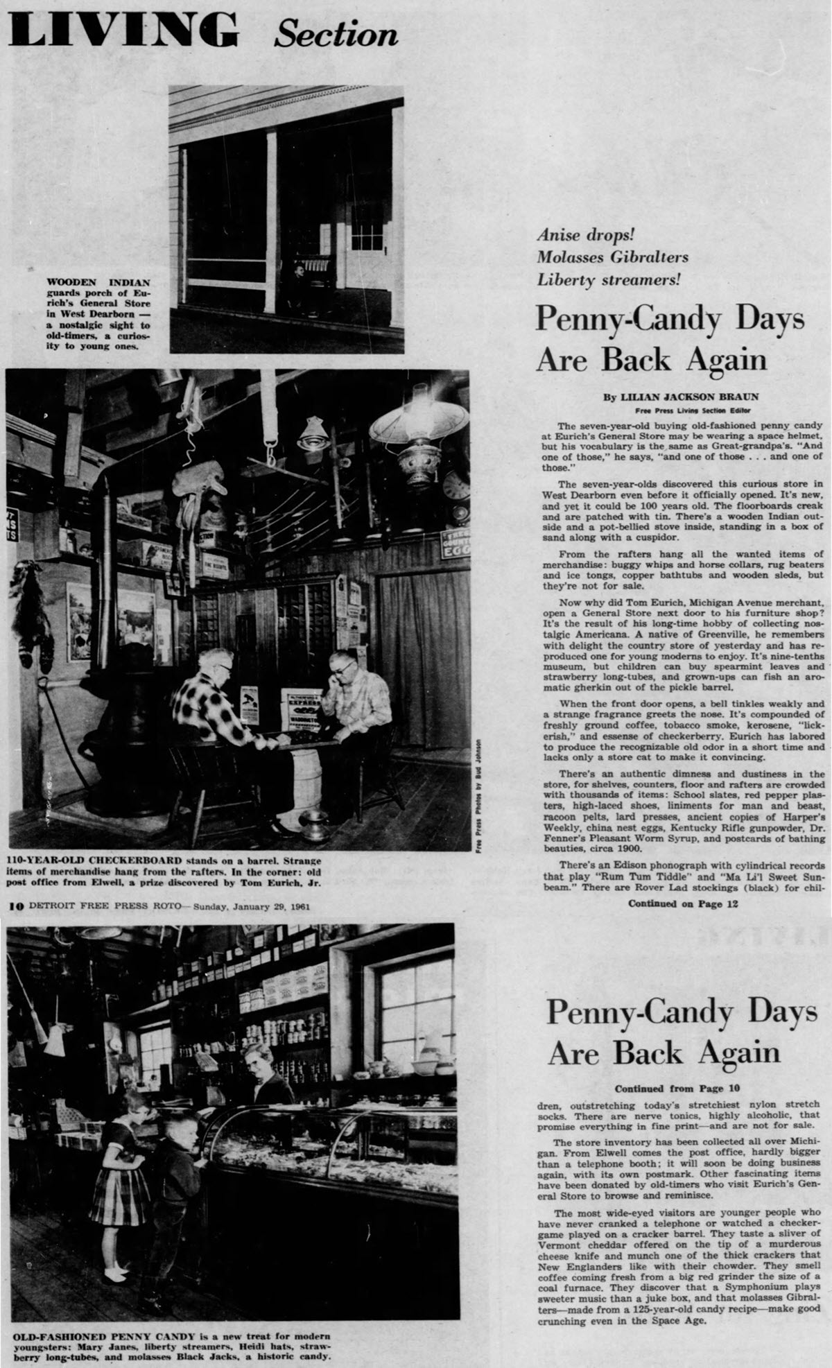 Eurichs General Store - Jan 29 1961 Article (newer photo)
